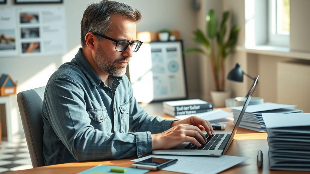 Homeowner comparing digital solar panel quotes in an organized workspace, evaluating solar panel quotes checklist
