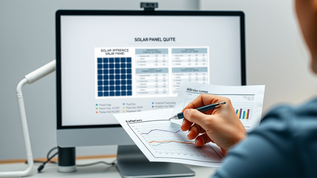 Digital side-by-side comparison of three solar panel quotes, highlighting differences for evaluating solar panel quotes checklist