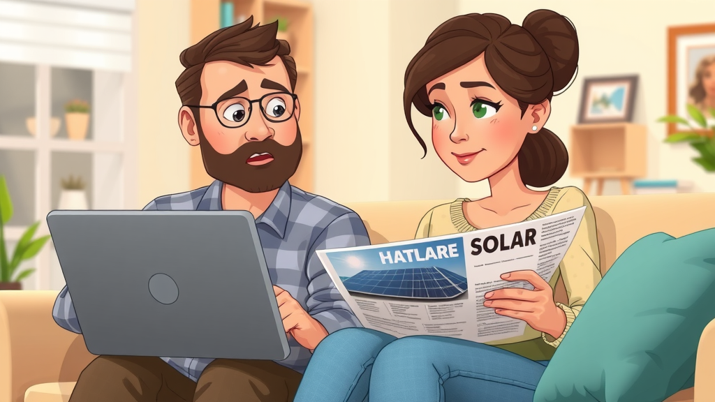 Homeowners researching solar energy myths and facts to understand solar industry impact