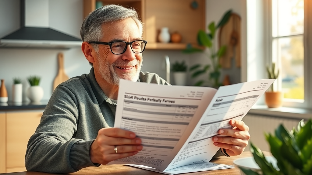 solar quotes price differences explained, homeowner reading solar quote and tax rebate forms at kitchen table