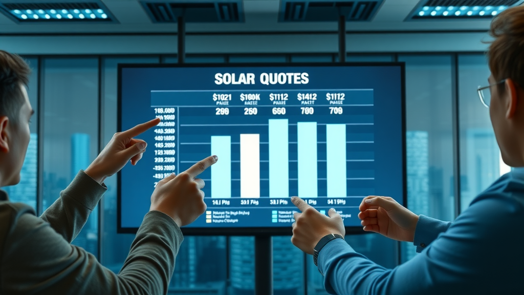 solar quotes price differences explained, bar chart digital screen comparing price per watt among solar quotes