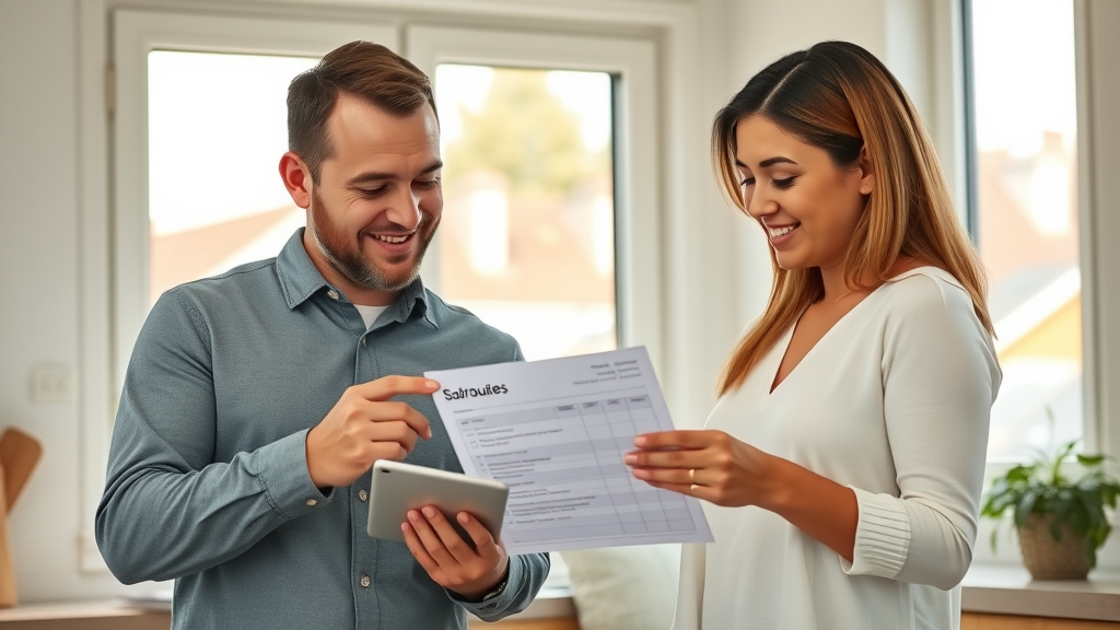 solar quotes price differences explained, family reviewing solar quotes and checklist together at kitchen table, sunlight through window