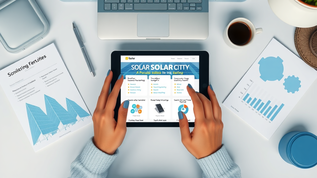 top solar quote ranking site, tablet showing the best solar quote comparison platforms with charts and reviews